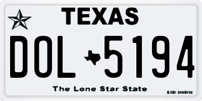 TX license plate DOL5194