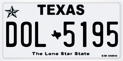 TX license plate DOL5195