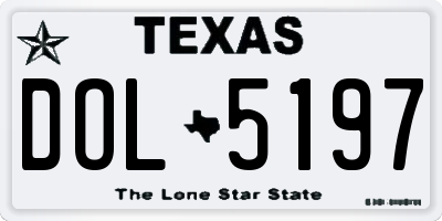 TX license plate DOL5197