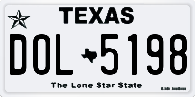 TX license plate DOL5198