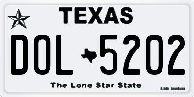 TX license plate DOL5202