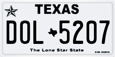 TX license plate DOL5207