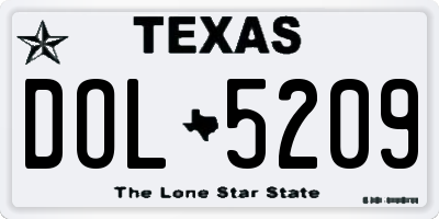 TX license plate DOL5209