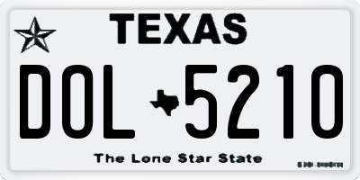TX license plate DOL5210