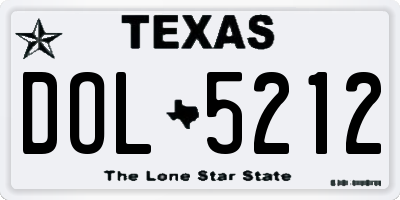 TX license plate DOL5212