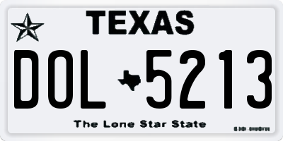 TX license plate DOL5213