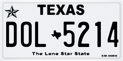 TX license plate DOL5214