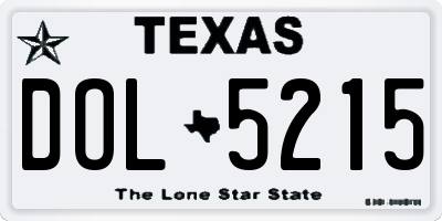 TX license plate DOL5215