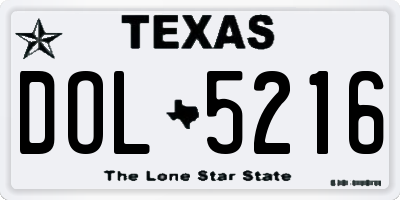 TX license plate DOL5216