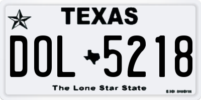 TX license plate DOL5218