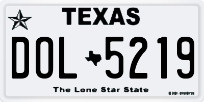 TX license plate DOL5219