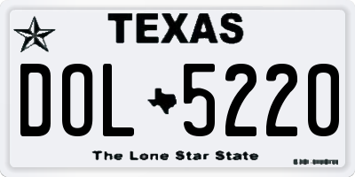 TX license plate DOL5220