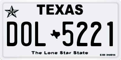 TX license plate DOL5221