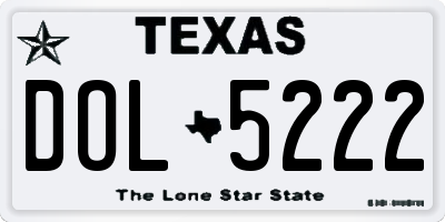 TX license plate DOL5222