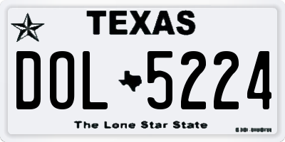 TX license plate DOL5224