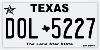 TX license plate DOL5227