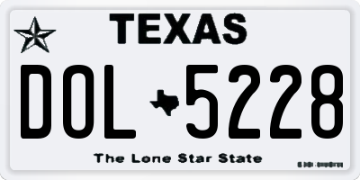 TX license plate DOL5228