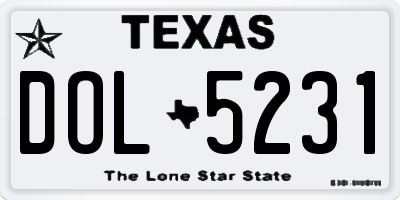 TX license plate DOL5231