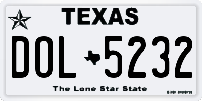 TX license plate DOL5232