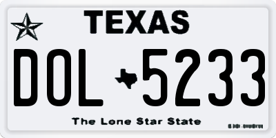 TX license plate DOL5233
