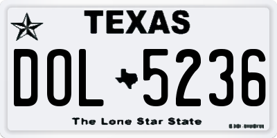 TX license plate DOL5236