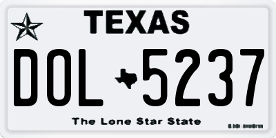 TX license plate DOL5237