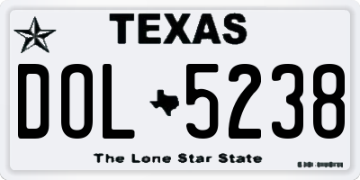 TX license plate DOL5238