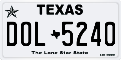 TX license plate DOL5240