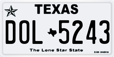 TX license plate DOL5243