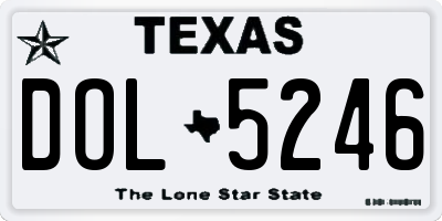 TX license plate DOL5246