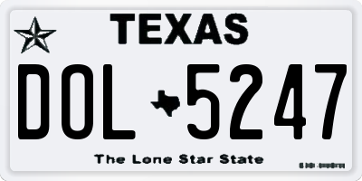 TX license plate DOL5247