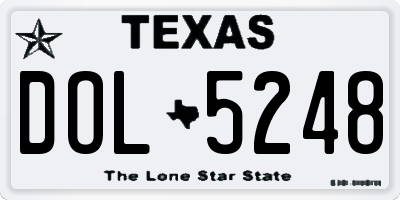 TX license plate DOL5248