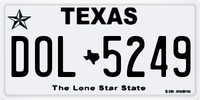 TX license plate DOL5249