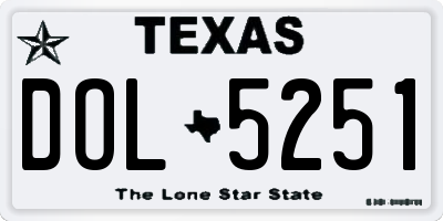 TX license plate DOL5251