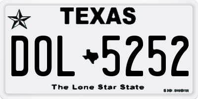 TX license plate DOL5252