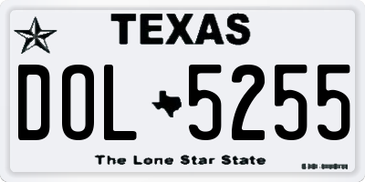 TX license plate DOL5255