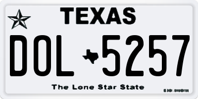 TX license plate DOL5257