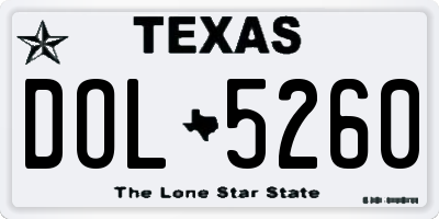 TX license plate DOL5260