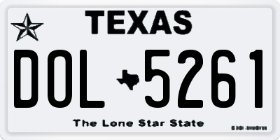 TX license plate DOL5261