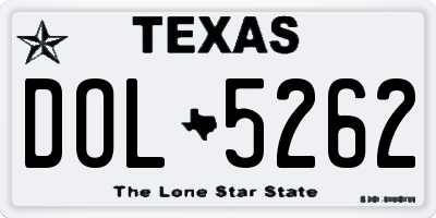TX license plate DOL5262