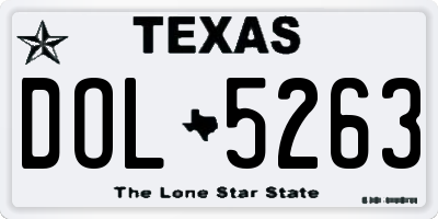 TX license plate DOL5263