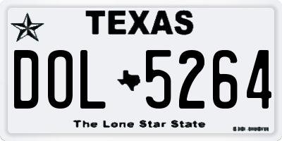 TX license plate DOL5264