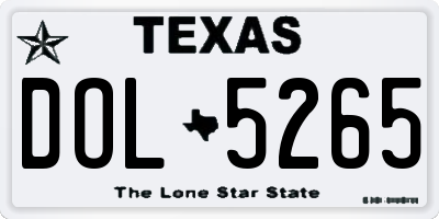 TX license plate DOL5265