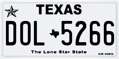 TX license plate DOL5266