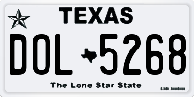 TX license plate DOL5268