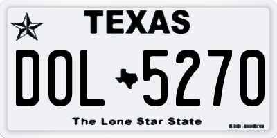 TX license plate DOL5270