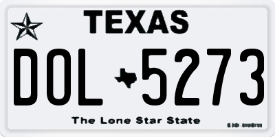 TX license plate DOL5273