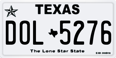 TX license plate DOL5276