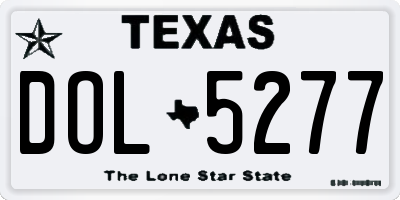 TX license plate DOL5277