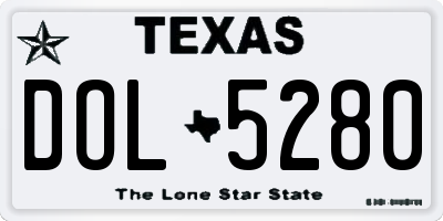 TX license plate DOL5280
